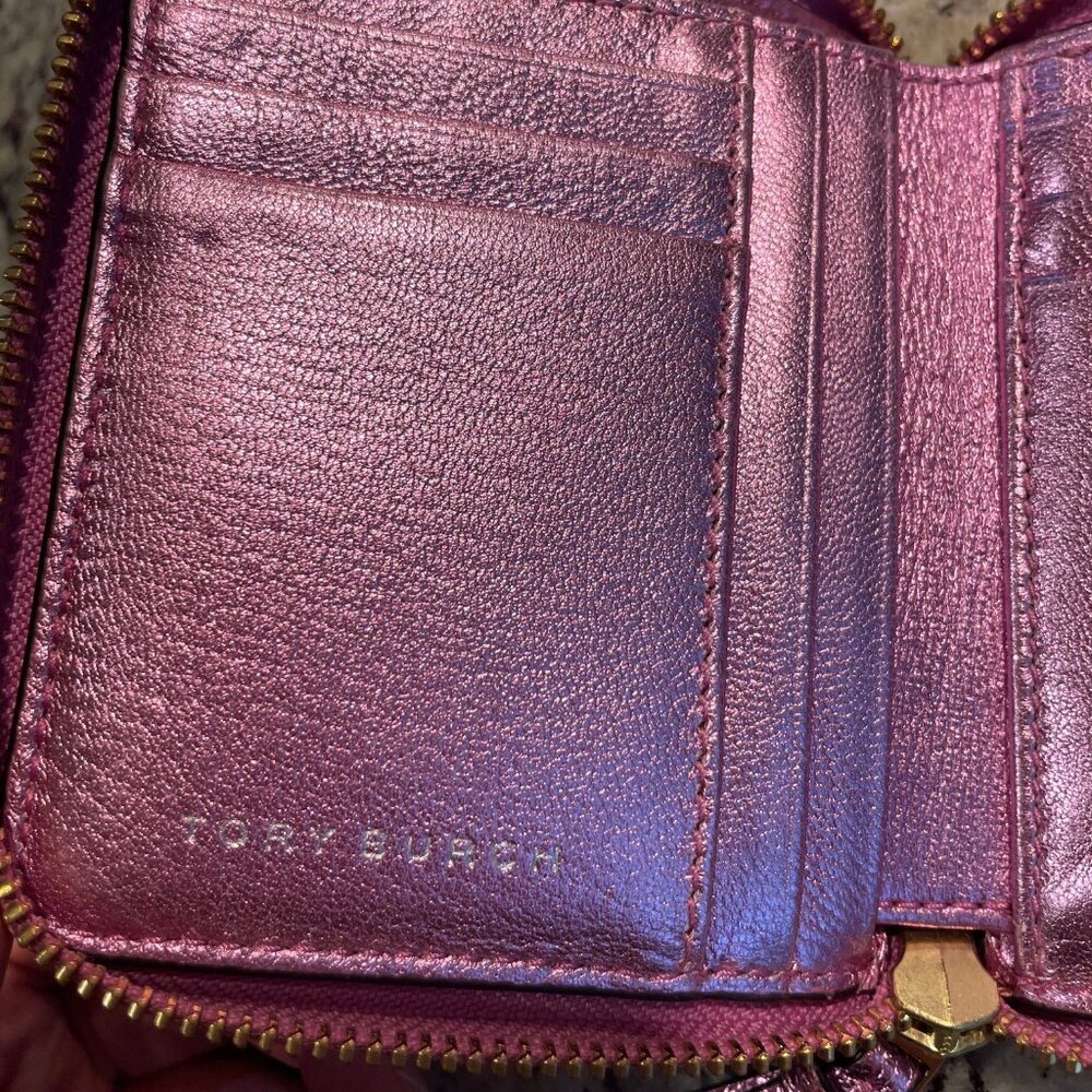 Tory Burch Crinkle Metallic Medium Wallet - Picture 6 of 11